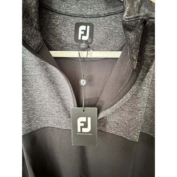 FootJoy Mens Golf Heather Yoke Half-Zip Vest Performance Black Size Large NEW - Picture 3 of 6
